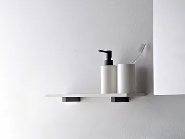 TAG - Bathroom shelf with toothbrush holder and soap dispenser _ Rubinetterie Treemme